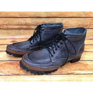 J Artola Brown Leather & Canvas Lace Up Chukka Boots Mens 9 (f6a)